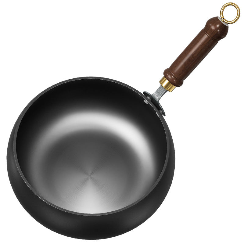 Zhangqiu iron pot big belly pot pure hand-forged small frying pan mini small iron pot uncoated non-stick household cooking pot