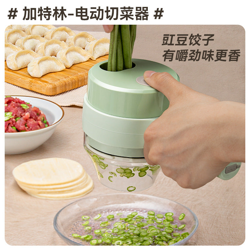 New Gatling vegetable cutter wireless electric garlic mud artifact garlic masher automatic garlic press garlic pull garlic mixer
