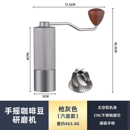 New diamond pattern coffee grinder CNC grinding core extended handle saves time and effort and can be adjusted for coarseness and fineness for home and outdoor use
