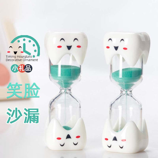 Children's brushing timer smiley face hourglass timer birthday gift creative decorative ornament small hourglass event gift