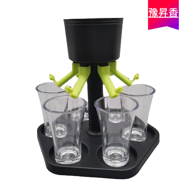 Hexagonal Points Glass Wine Dispenser, Party Wine Dispenser, Wine Glass Tray Set