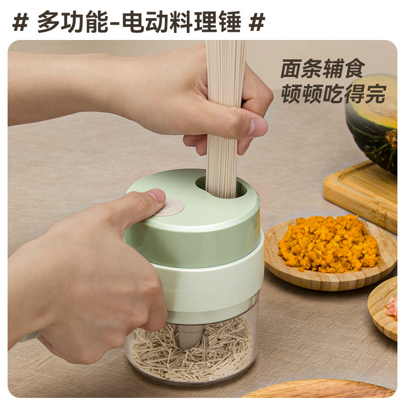 New Gatling vegetable cutter wireless electric garlic mud artifact garlic masher automatic garlic press garlic pull garlic mixer