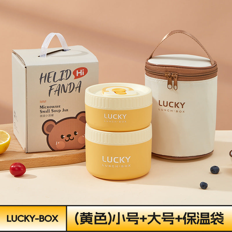 Ceramic food storage bowl gift box, multi-functional sealed bowl, double-boiler stew pot, microwave heating egg steamer bowl