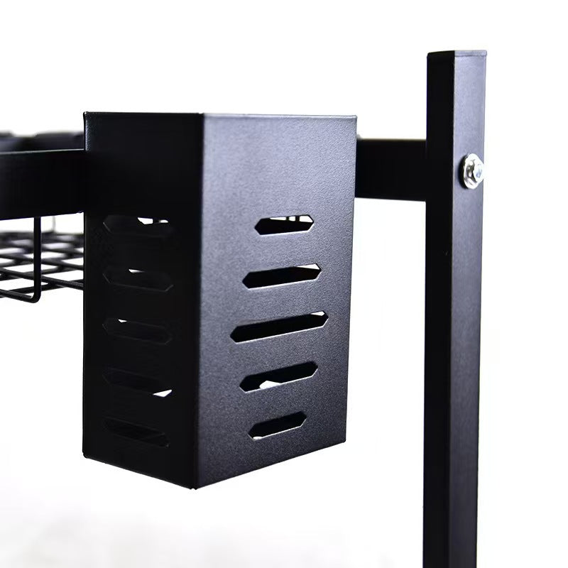 Cross-border same style telescopic kitchen sink black storage rack stainless steel drain rack knife rack dish washing storage rack