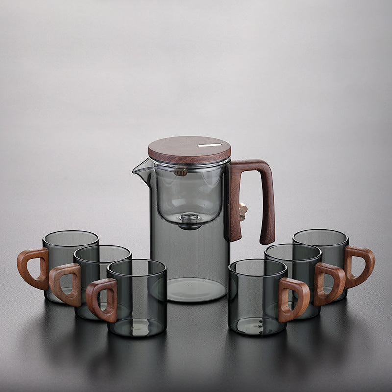 Elegant cup teapot tea water separation household tea brewing artifact magnetic suction tea brewer glass filter teapot tea set