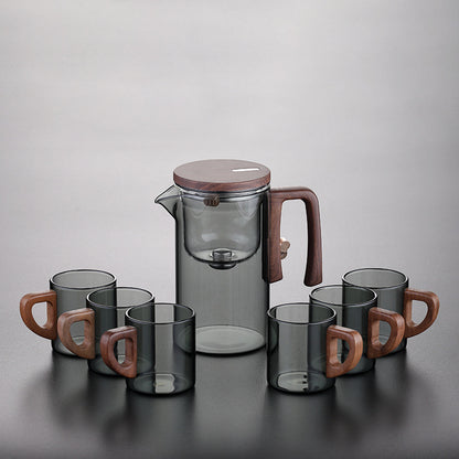 Elegant cup teapot tea water separation household tea brewing artifact magnetic suction tea brewer glass filter teapot tea set