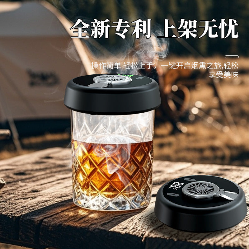 New cross-border electric whiskey smoker/bartender, water-free, reusable smoke machine for gourmet cooking.