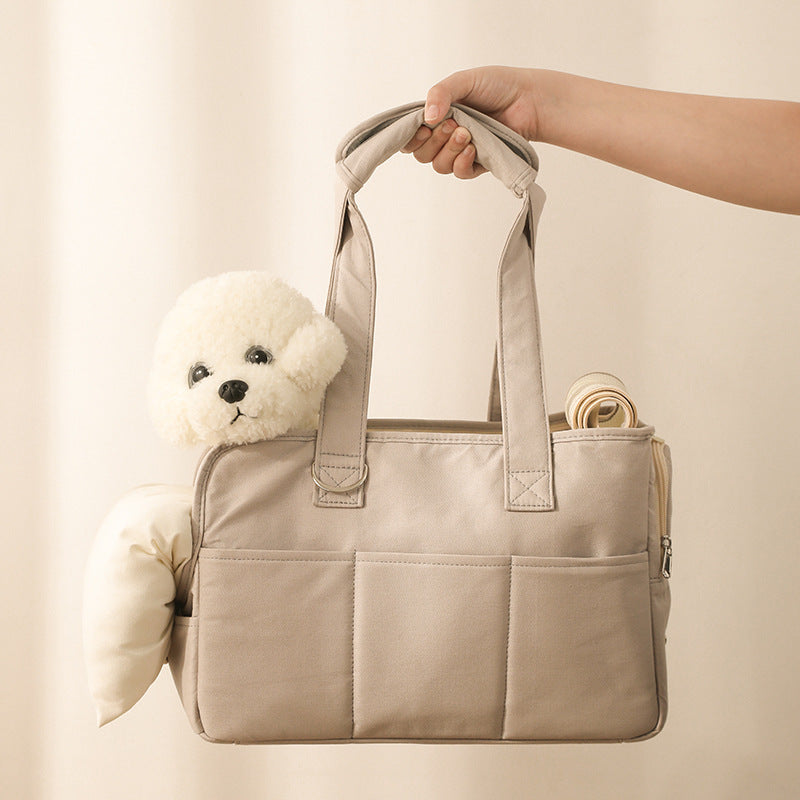 Korean-style stylish portable cat bag, handbag, dog bag, crossbody pet shoulder bag, breathable cat bed