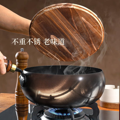 Zhangqiu iron pot big belly pot pure hand-forged small frying pan mini small iron pot uncoated non-stick household cooking pot
