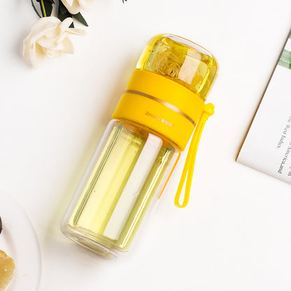 New tea and water separation glass double-layer men's water cup girls portable office tea cup personal tea brewing cup