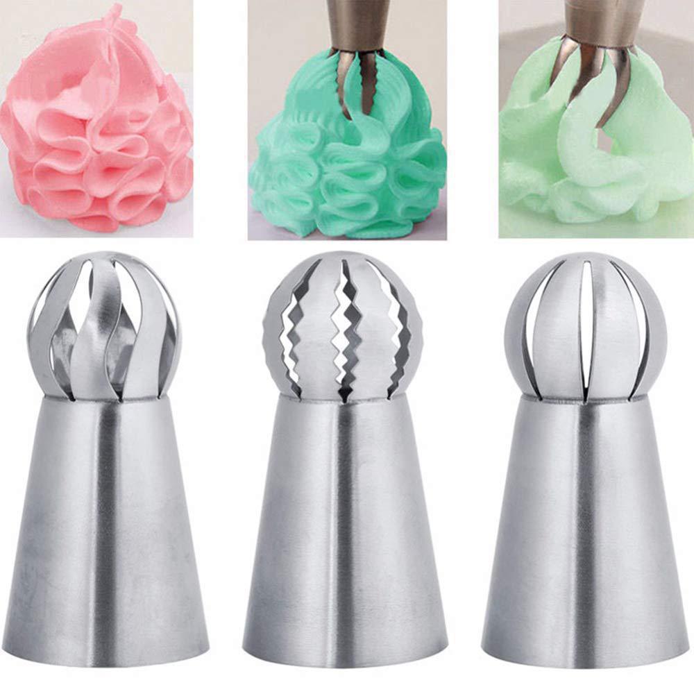 Manufacturer's spot 3-piece torch decoration nozzle one-piece molding cake decoration tool spherical decoration nozzle
