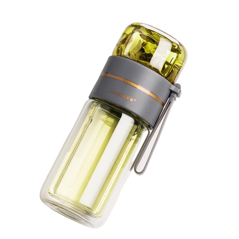 New tea and water separation glass double-layer men's water cup girls portable office tea cup personal tea brewing cup