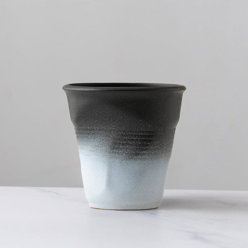 90ml espresso cup cross-border creative retro stoneware hand-kneaded wrinkled cup latte cup medieval ceramic tea cup