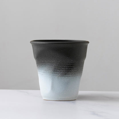 90ml espresso cup cross-border creative retro stoneware hand-kneaded wrinkled cup latte cup medieval ceramic tea cup