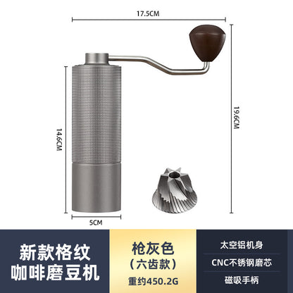 New diamond pattern coffee grinder CNC grinding core extended handle saves time and effort and can be adjusted for coarseness and fineness for home and outdoor use