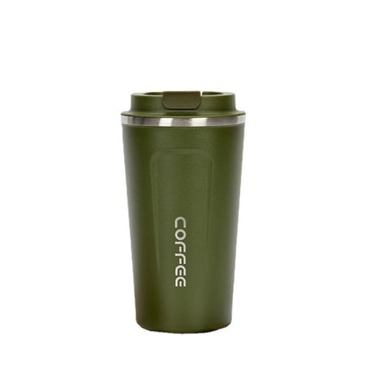 Stainless steel car vacuum coffee cup outdoor leisure simple thermos cup portable double-layer office tea cup wholesale