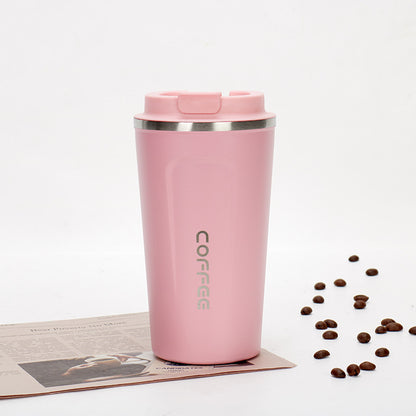 Stainless steel car vacuum coffee cup outdoor leisure simple thermos cup portable double-layer office tea cup wholesale