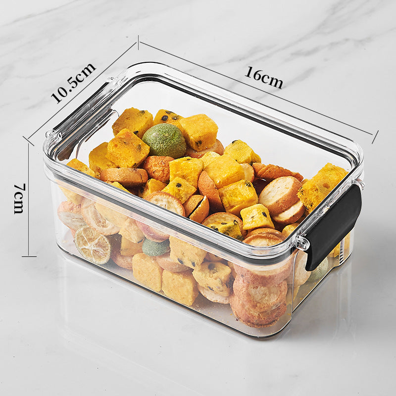 Square flower tea packaging box, 460ml, four-compartment plastic airtight container, food-grade storage box.