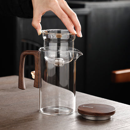Elegant cup teapot tea water separation household tea brewing artifact magnetic suction tea brewer glass filter teapot tea set