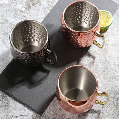 Cross-border hot selling Moscow cup mule cup 304 stainless steel copper-plated hammer point cup bare body cup wine glass cocktail cup