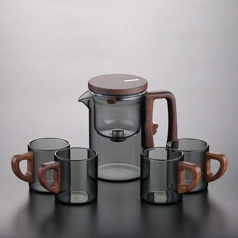 Elegant cup teapot tea water separation household tea brewing artifact magnetic suction tea brewer glass filter teapot tea set
