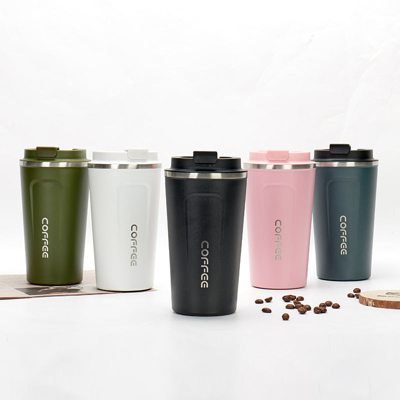 Stainless steel car vacuum coffee cup outdoor leisure simple thermos cup portable double-layer office tea cup wholesale