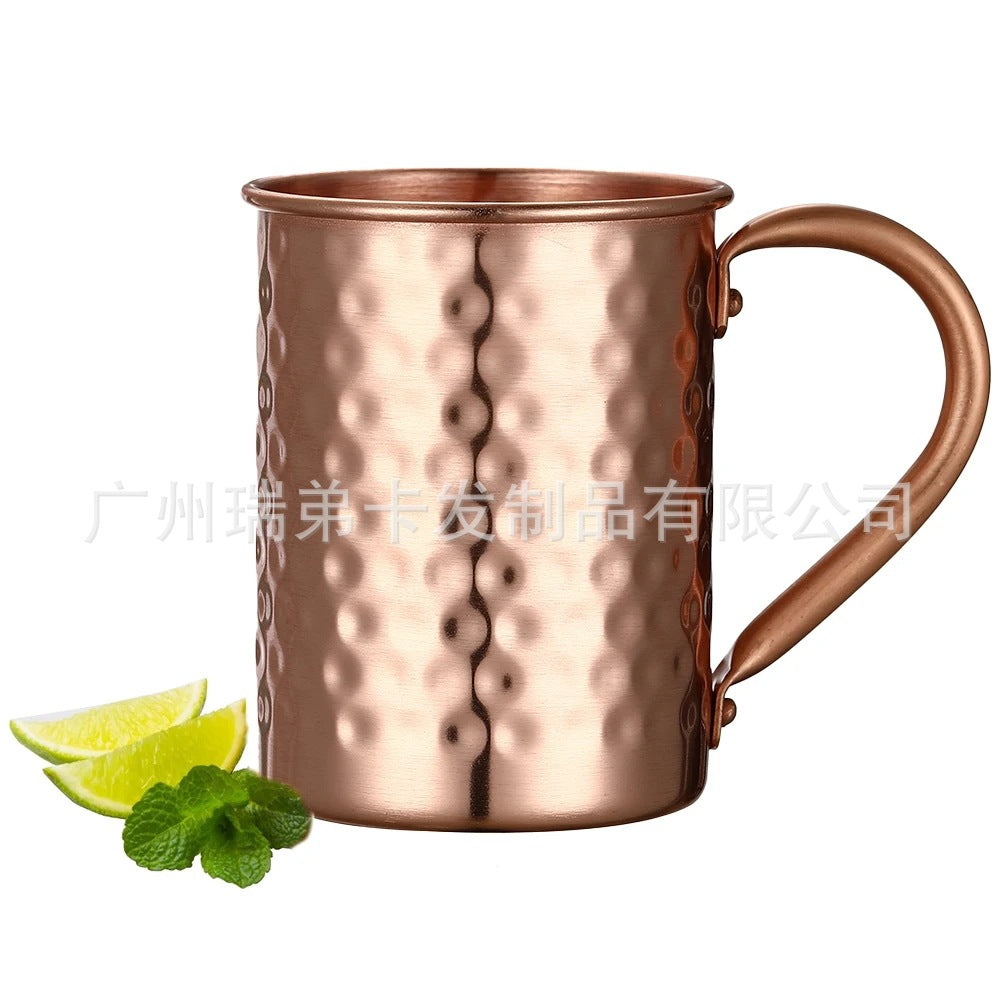 Cross-border hot selling Moscow cup mule cup 304 stainless steel copper-plated hammer point cup bare body cup wine glass cocktail cup
