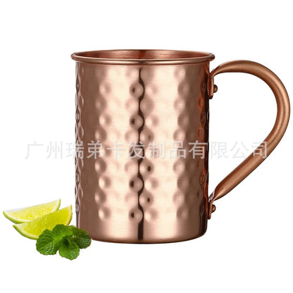 Cross-border hot selling Moscow cup mule cup 304 stainless steel copper-plated hammer point cup bare body cup wine glass cocktail cup