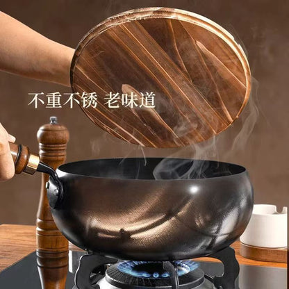 Big belly pot pure hand-forged small frying pan mini small iron pot uncoated non-stick household cooking pot