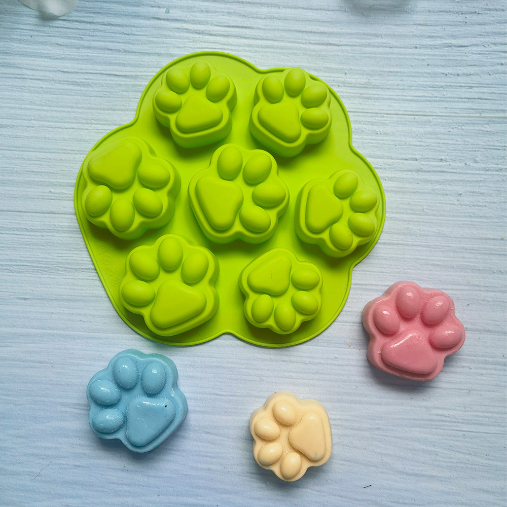 Silicone 7 cat claw chocolate DIY cake ice cube biscuit pastry handmade baking mold 230