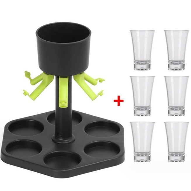 Hexagonal Points Glass Wine Dispenser, Party Wine Dispenser, Wine Glass Tray Set