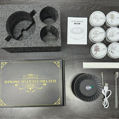 New cross-border electric whiskey smoker/bartender, water-free, reusable smoke machine for gourmet cooking.
