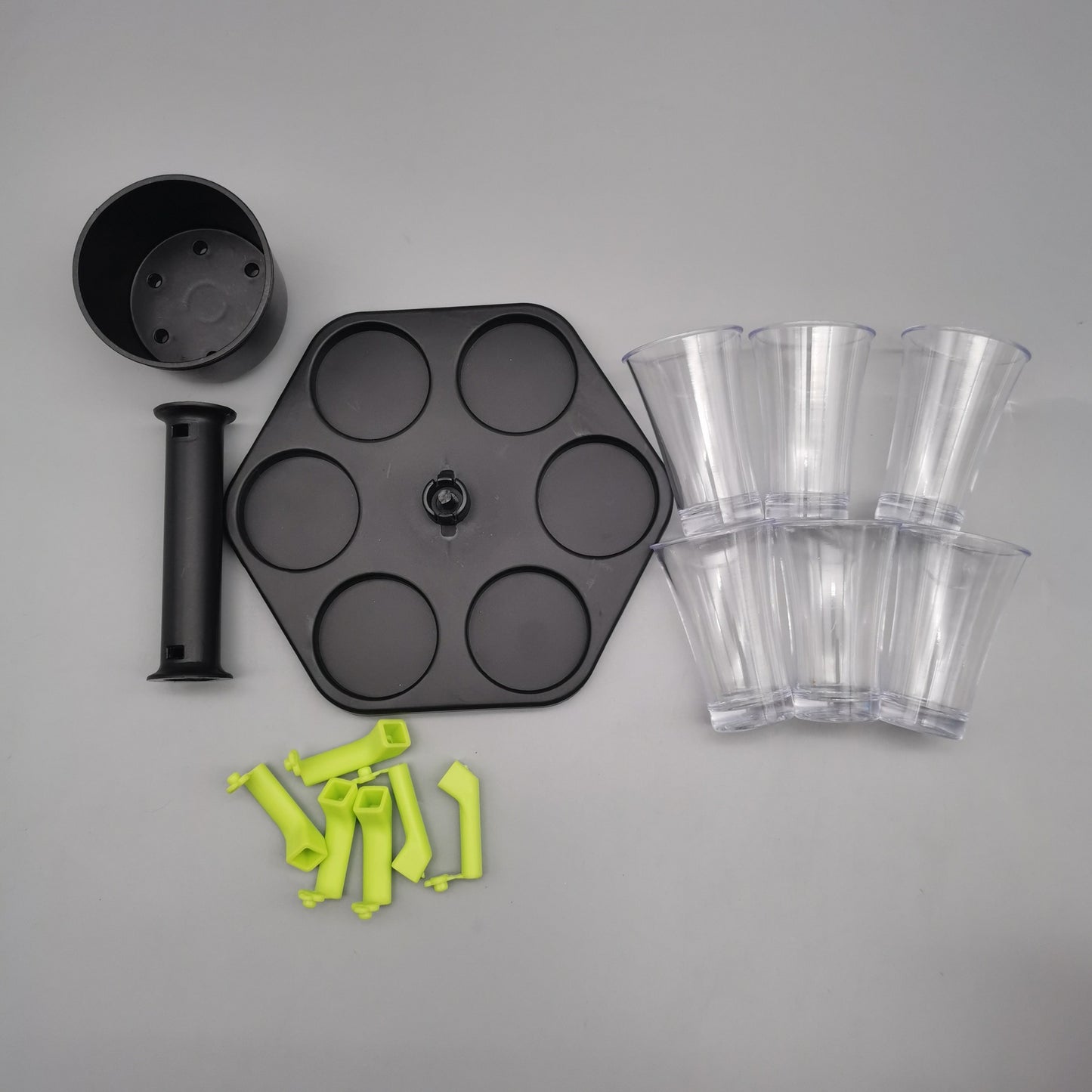 Hexagonal Points Glass Wine Dispenser, Party Wine Dispenser, Wine Glass Tray Set