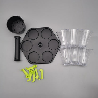 Hexagonal Points Glass Wine Dispenser, Party Wine Dispenser, Wine Glass Tray Set