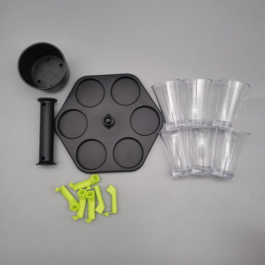Hexagonal Points Glass Wine Dispenser, Party Wine Dispenser, Wine Glass Tray Set