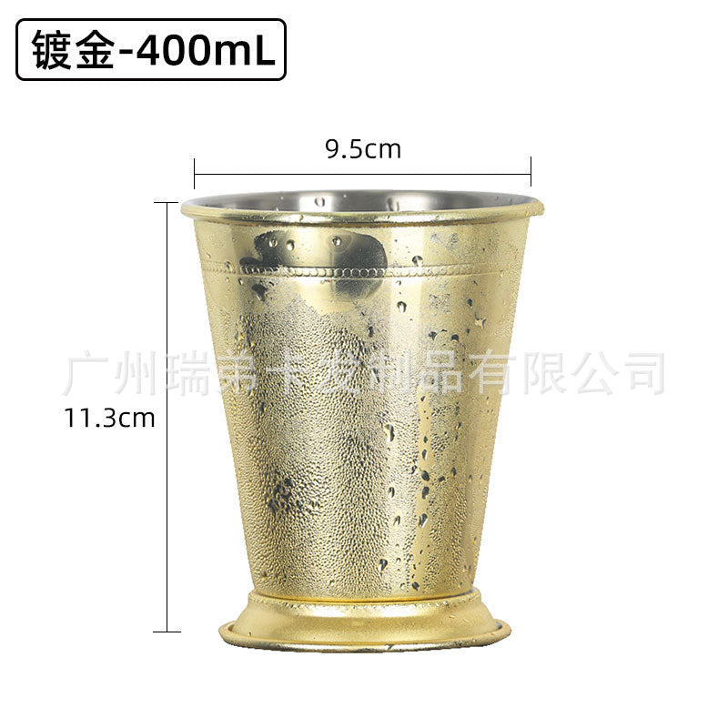 Cross-border hot selling Moscow cup mule cup 304 stainless steel copper-plated hammer point cup bare body cup wine glass cocktail cup