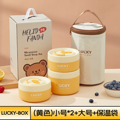 Ceramic food storage bowl gift box, multi-functional sealed bowl, double-boiler stew pot, microwave heating egg steamer bowl