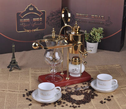 Ready-to-use siphon coffee pot, Belgian pot, stainless steel electroplating gold