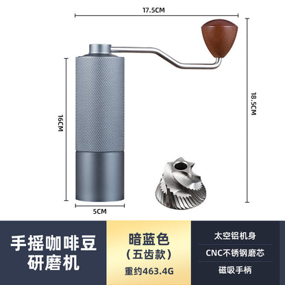 New diamond pattern coffee grinder CNC grinding core extended handle saves time and effort and can be adjusted for coarseness and fineness for home and outdoor use