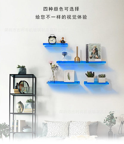Acrylic rack color wall-mounted punch-free storage rack kitchen bathroom bedroom wall partition rack