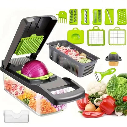 Kitchen multi-function vegetable cutter slicer grater onion potato dicer vegetable cutter 22-piece set patented design