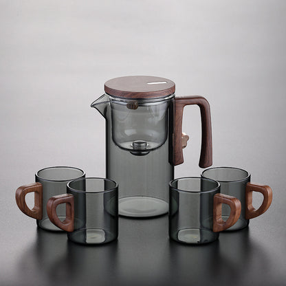 Elegant cup teapot tea water separation household tea brewing artifact magnetic suction tea brewer glass filter teapot tea set