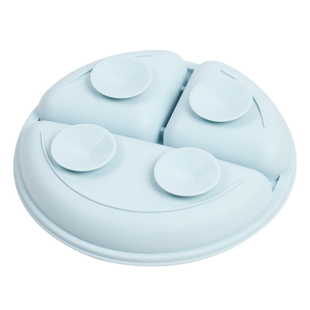 Baby food tray with compartments, baby suction cup, food-grade silicone bowl, tableware set, children's complementary food silicone tray