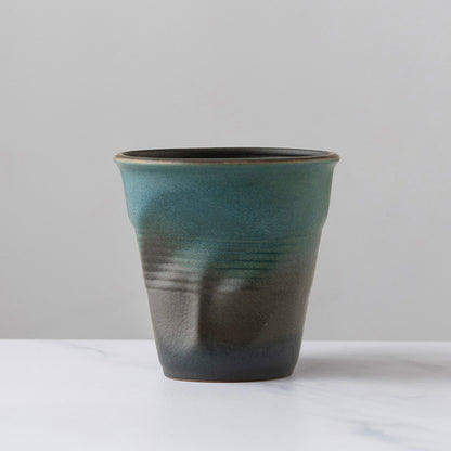 90ml espresso cup cross-border creative retro stoneware hand-kneaded wrinkled cup latte cup medieval ceramic tea cup