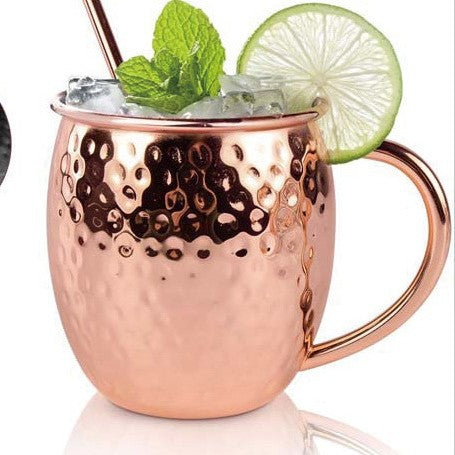Cross-border hot selling Moscow cup mule cup 304 stainless steel copper-plated hammer point cup bare body cup wine glass cocktail cup