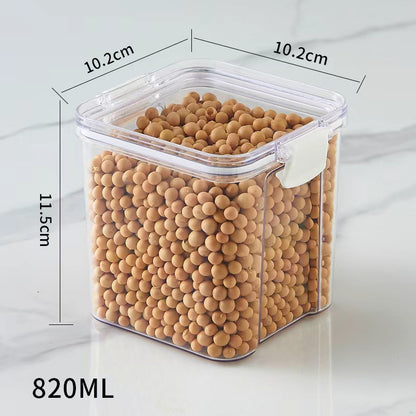 Square flower tea packaging box, 460ml, four-compartment plastic airtight container, food-grade storage box.