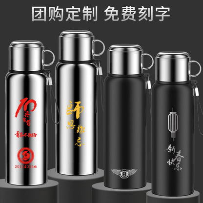 High-end 316 stainless steel insulated water cup for men and women, business gifts, engraved logo tea cup