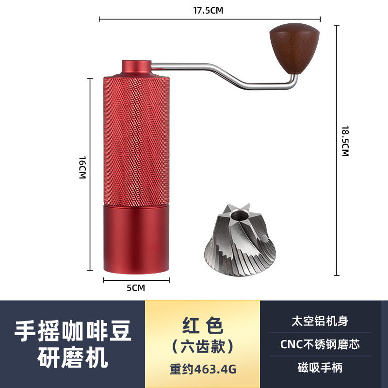 New diamond pattern coffee grinder CNC grinding core extended handle saves time and effort and can be adjusted for coarseness and fineness for home and outdoor use