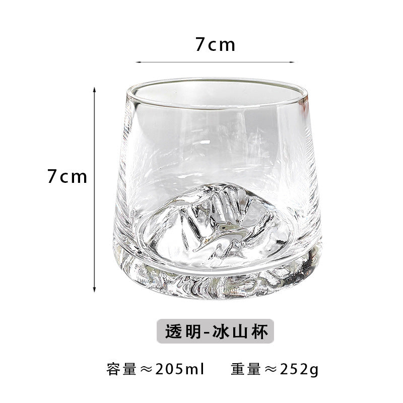 Mount Fuji Cup Crystal Glass Household Tea Cup Japanese Mountain View Cup High-end Jinshan Whisky Glass