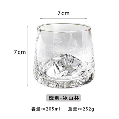 Mount Fuji Cup Crystal Glass Household Tea Cup Japanese Mountain View Cup High-end Jinshan Whisky Glass